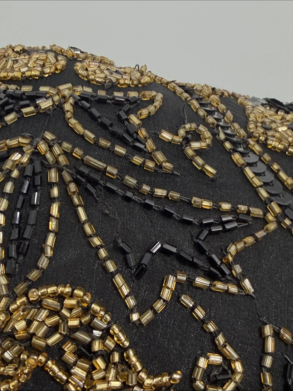 HI FASHIONS of California Vintage Beaded Black Gold Sequin Evening Jacket 3X